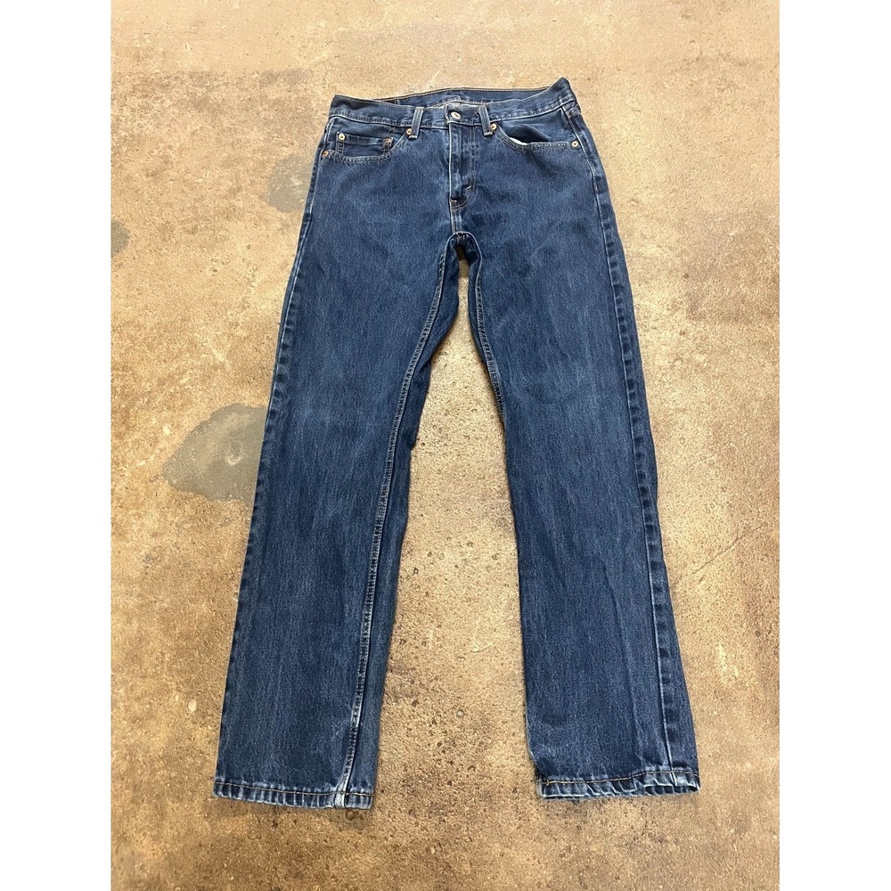Levi's 505 Regular Fit Jeans Mens 31x32 Blue Denim Dark Wash Cotton Straight Leg